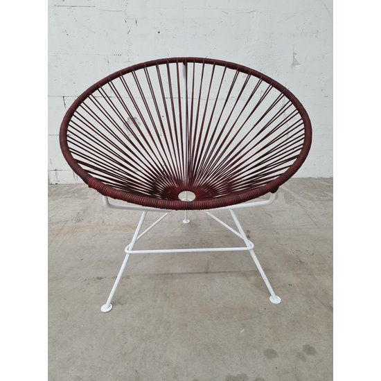 Silla Acapulco Unieke leren Condesa stoel met wit frame