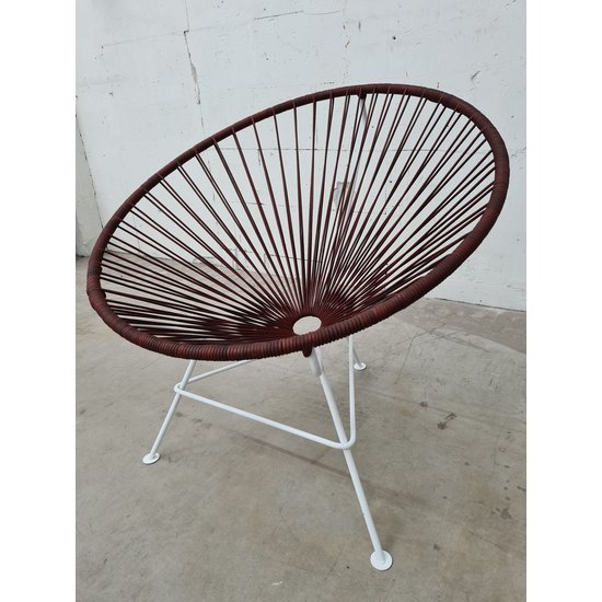 Silla Acapulco Unieke leren Condesa stoel met wit frame