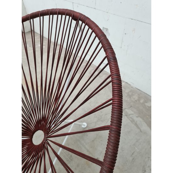 Silla Acapulco Condesa Stuhl Naturleder, weißes Gestell