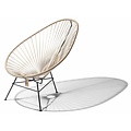 Silla Acapulco Handgemaakte Acapulco stoel beige met zwart frame - 2-delig (afneembaar)