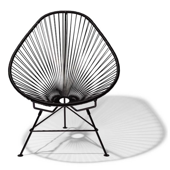 Silla Acapulco Fauteuil Acapulco classique noir, faite à la main - Amovible