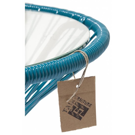 Silla Acapulco Table Japón bleu pétrole avec plateau en verre