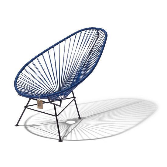 Silla Acapulco Handmade Acapulco chair navy blue, black frame