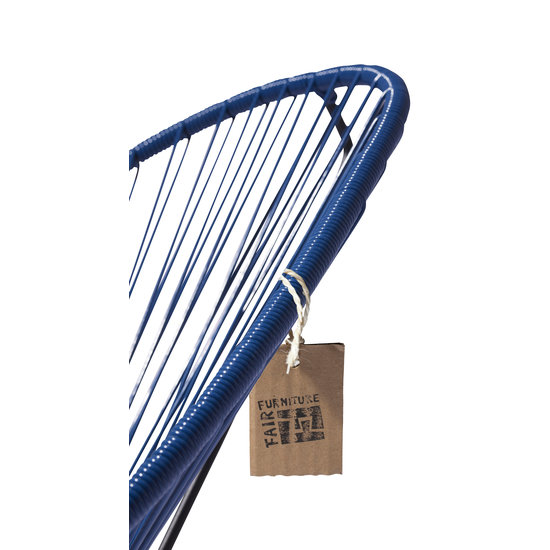 Silla Acapulco Handgemaakte Acapulco stoel marineblauw, zwart frame