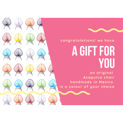 Gift voucher for one Acapulco chair, shipping included.