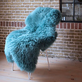 Silla Acapulco Mouton naturel teinte Texel turquoise