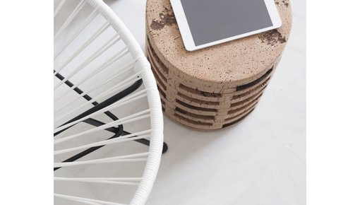 Stools and benches made of natural materials such as bamboo and rattan