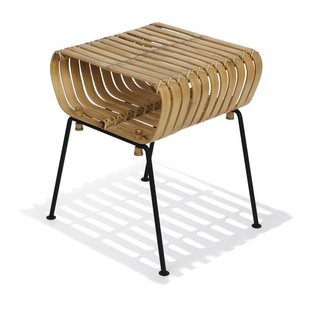 Tabouret bas en bambou Rib