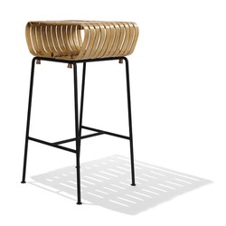 Tabouret en bambou Rib