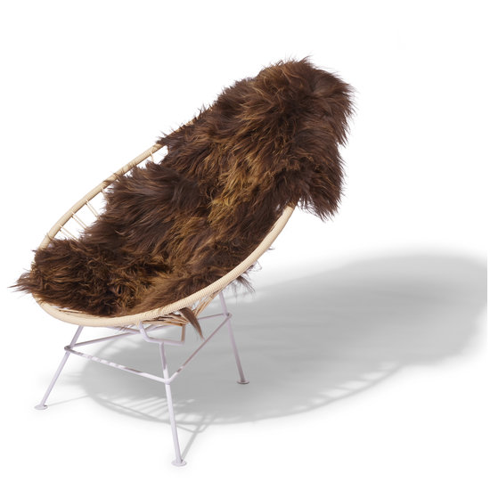 Silla Acapulco Pelle di pecora islandese naturale marrone ruggine