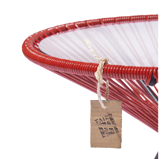 Silla Acapulco Tisch Japón XL rot mit Glastischplatte