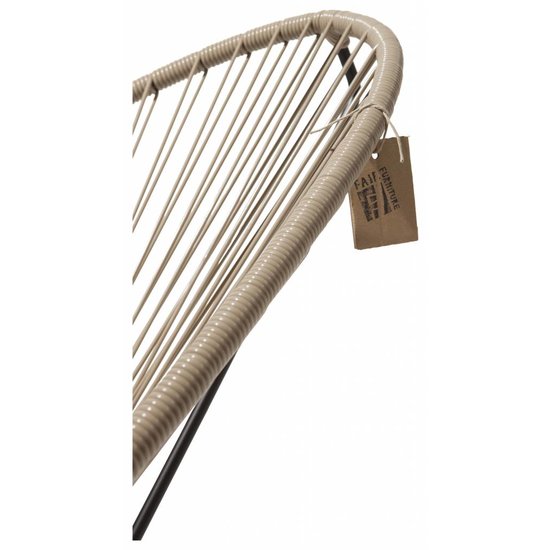 Silla Acapulco Handgemaakte Acapulco schommelstoel beige met zwart frame