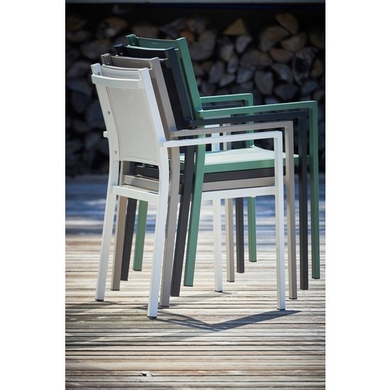 FIAM Silla de exterior ARIA, apilable, con reposabrazos