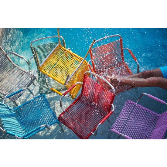 FIAM Silla de exterior MYA Spaghetti, apilable, con reposabrazos