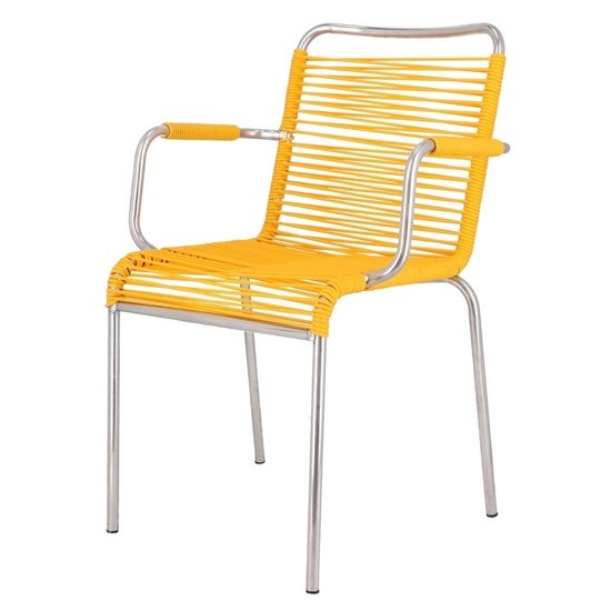 FIAM Silla de exterior MYA Spaghetti, apilable, con reposabrazos