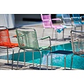 FIAM MYA Spaghetti outdoor chair, stackable, with armrest