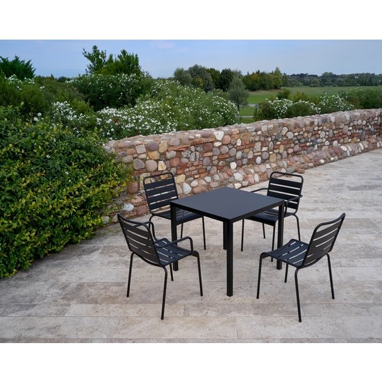 FIAM MYA METAL outdoor chair, stackable, without armrest