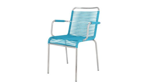 Chaises d'extérieur, empilables et colorées