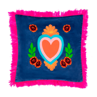 Cushion Milagro Heart dark blue