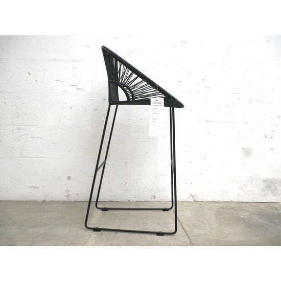Silla Acapulco Tabouret de bar Luna, noir, hauteur d'assise 75cm