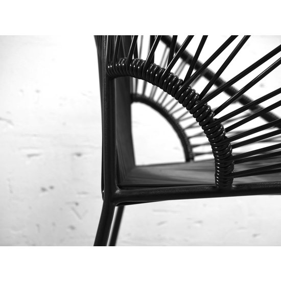 Silla Acapulco Tabouret de bar Luna, noir, hauteur d'assise 75cm