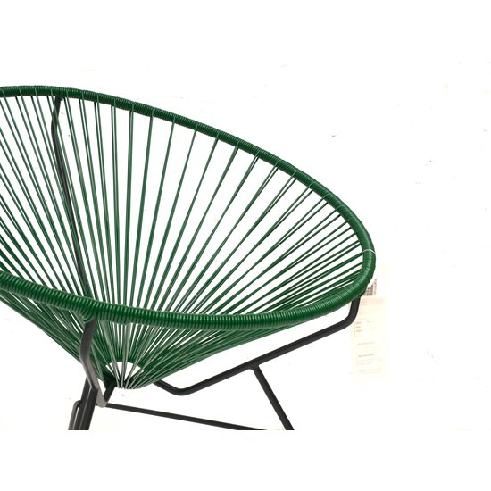 Silla Acapulco Condesa chair dark green, handmade, black frame
