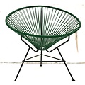 Silla Acapulco Condesa chair dark green, handmade, black frame