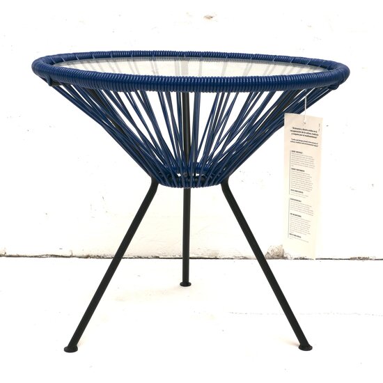 Silla Acapulco Tavolino Japón con piano in vetro