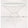 Silla Acapulco Table Japón white with glass table top