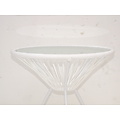Silla Acapulco Table Japón white with glass table top