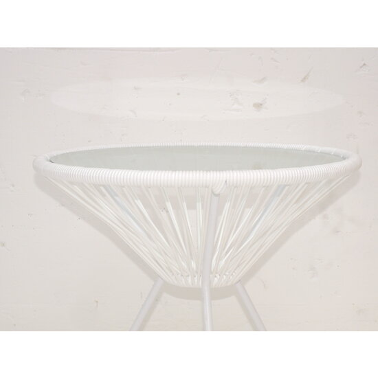 Silla Acapulco Tafel Japón wit met glazen blad
