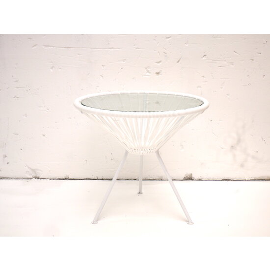 Silla Acapulco Tisch Japón weiß mit Glastischplatte