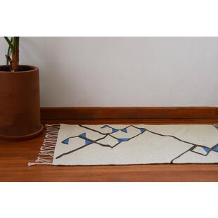 100% lamb wool yarn rug in 3 tones 60x100cm