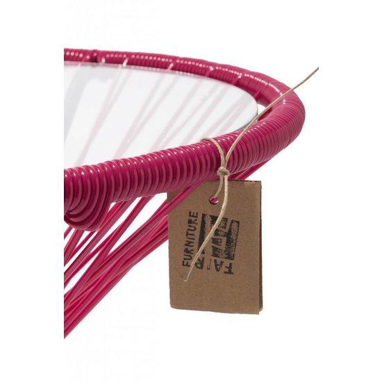 Silla Acapulco Table Japón bougainvillea avec plateau en verre