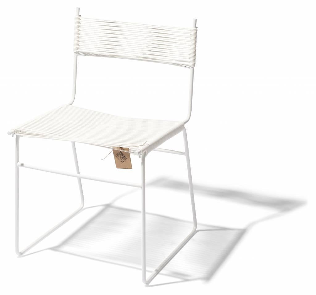 Unique handmade white Polanco cord chair