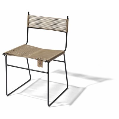 Silla de comedor Polanco color beige, edición patín