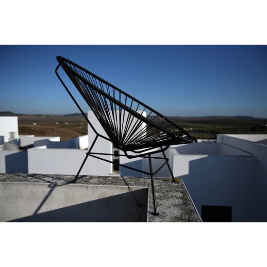 Silla Acapulco Fauteuil Acapulco classique noir, faite à la main au Mexique