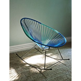 Fauteuil à bascule Acapulco bleu pétrole & turquoise clair