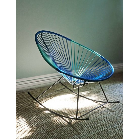 Silla Acapulco Sedia a dondolo Acapulco bicolore, blu petrolio e turchese chiaro