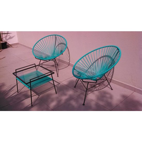 Silla Acapulco Mesa Boca Chica aqua turquesa