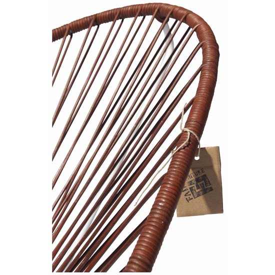 Silla Acapulco Unieke limited edition Acapulco schommelstoel in natuurleder, wit frame