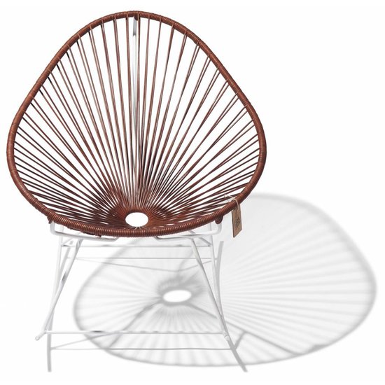 Silla Acapulco Acapulco rocking chair 100% leather, white frame