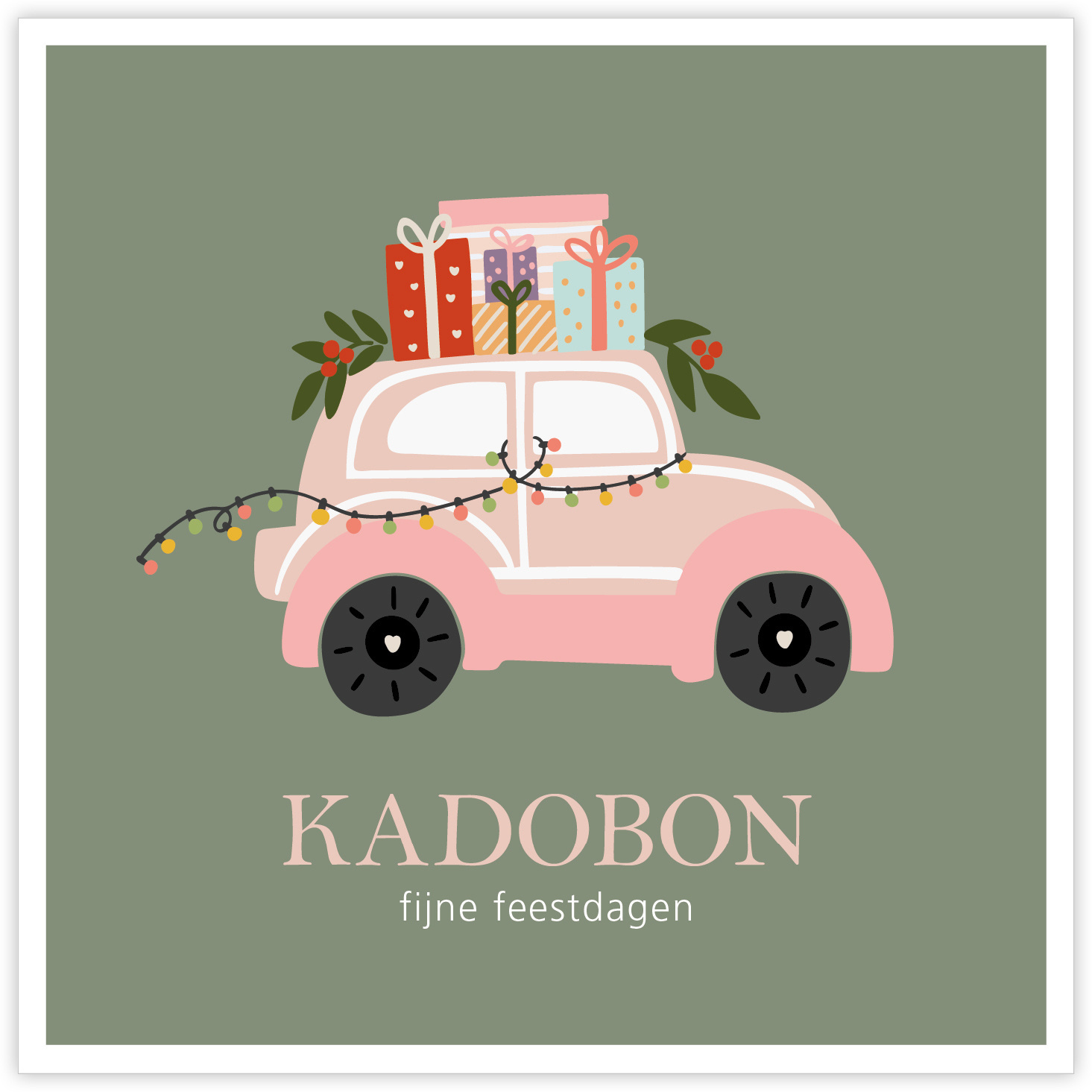 Kadobon Kerst 12 st. Kadobon fijne feestdagen givex