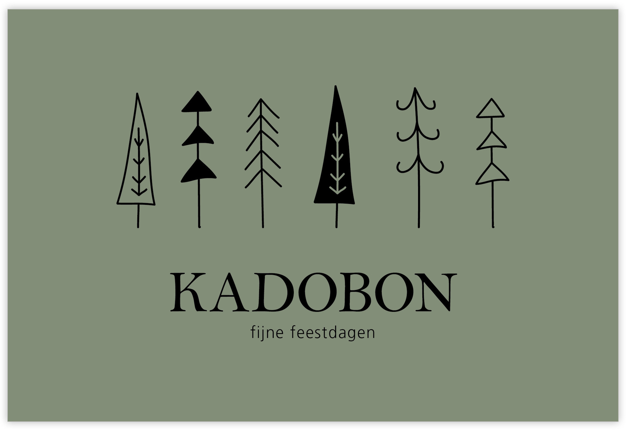 Kadobon Kerst 25 st. Kadobon fijne feestdagen givex