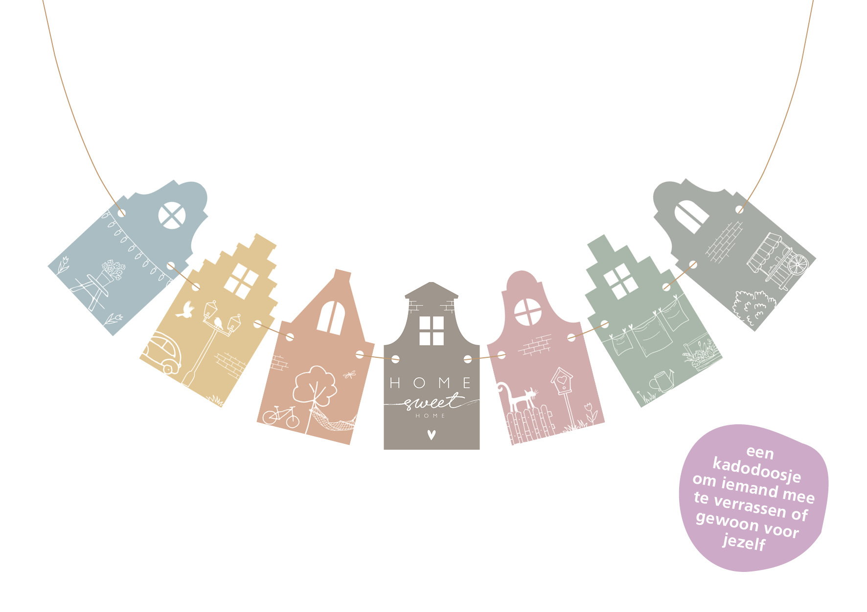 Doosje met huisjesslinger 5 st.-2
