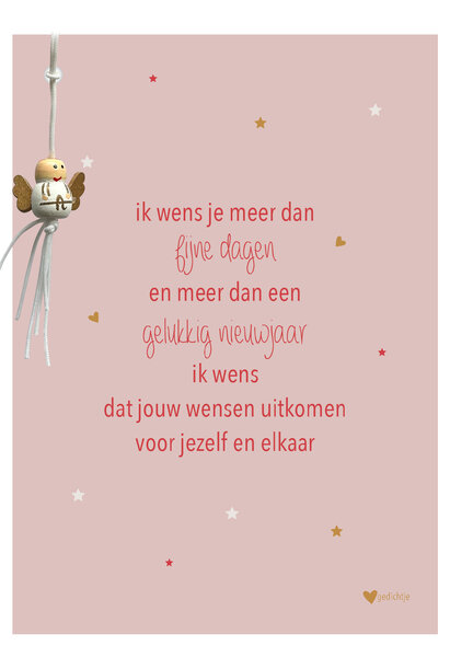 Postkaart incl. geluksbedel 6 st.