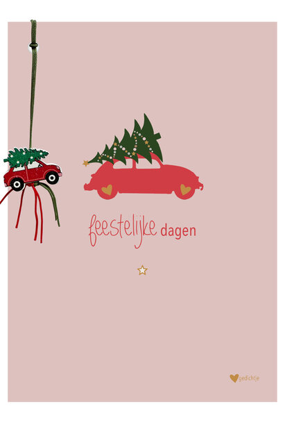 Postkaart incl. geluksbedel 6 st.