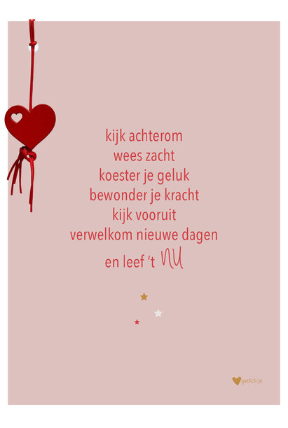 Postkaart incl. geluksbedel 6 st.