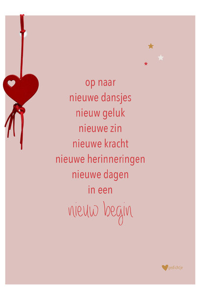 Postkaart incl. geluksbedel 6 st.