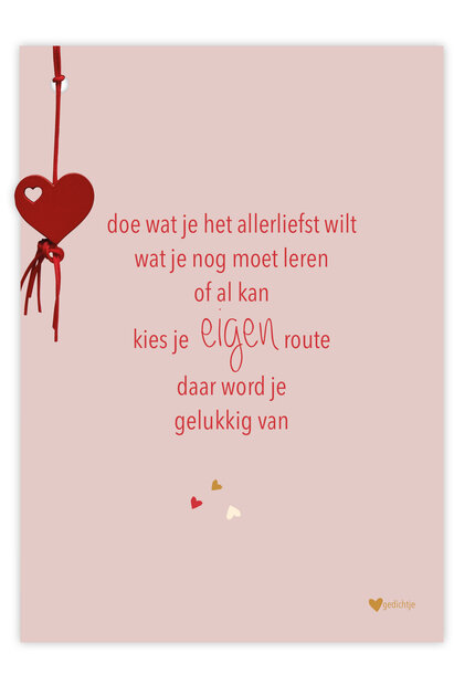 Postkaart incl. geluksbedel 3 st.